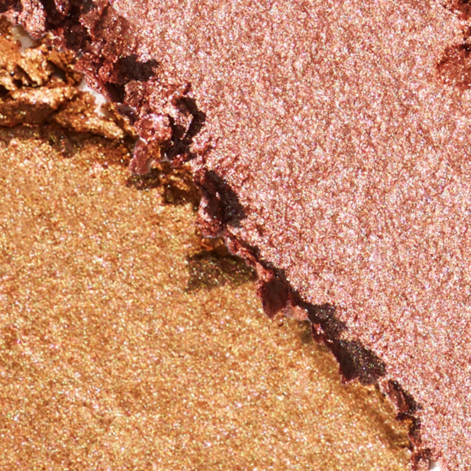 closeup of starlight beach and moonlight beach caliray hi! light cool rose champagne and warm golden honey product, showcasing the glitter